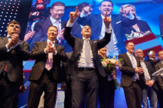 Tomio Okamura (2nd from left) at a gathering of patriotic European politicians.