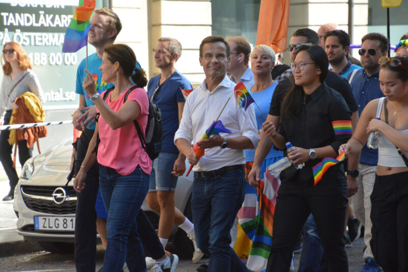 Sweden's Prime Minister Ulf Kristersson participated in the Pride parade in Stockholm where Erdogan was ridiculed, something that Turkey took particularly badly. Photo: Nya Tider